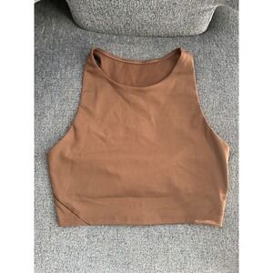 GapFit Brown Racerback Crop Tank Top Women's Size S Compression Moisture Wicking